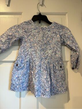 Jacadi Blue and Pink Floral Girls Dress